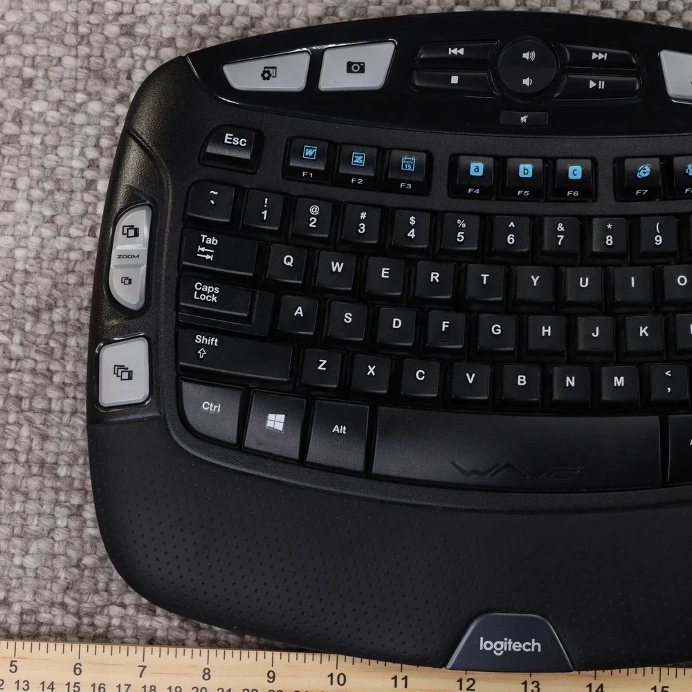 Logitech K350 Wireless Keyboard Black l Ergonomic Wave Media Keys Y-R0053